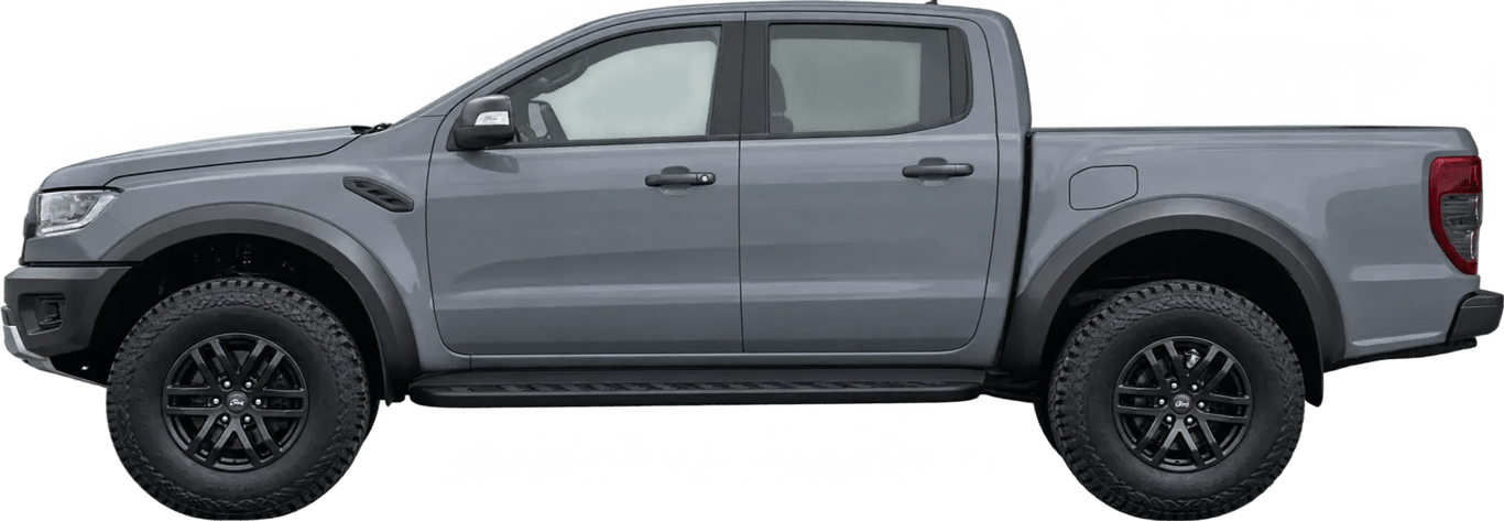Ford Ranger Raptor, vista lateral a escala