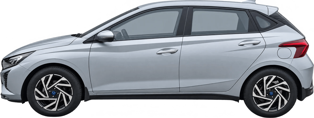 Hyundai i20, vista lateral a escala