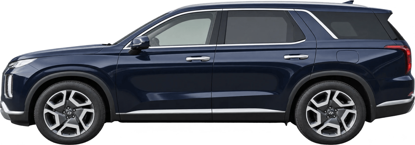 Hyundai Palisade, vista lateral a escala