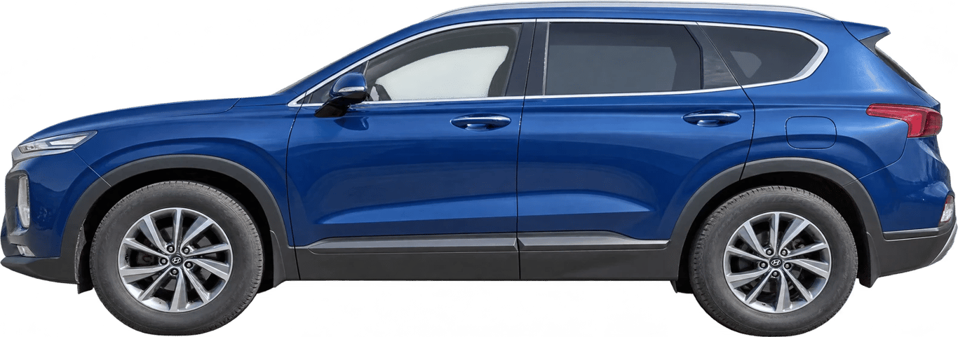 Hyundai Santa Fe, vista lateral a escala