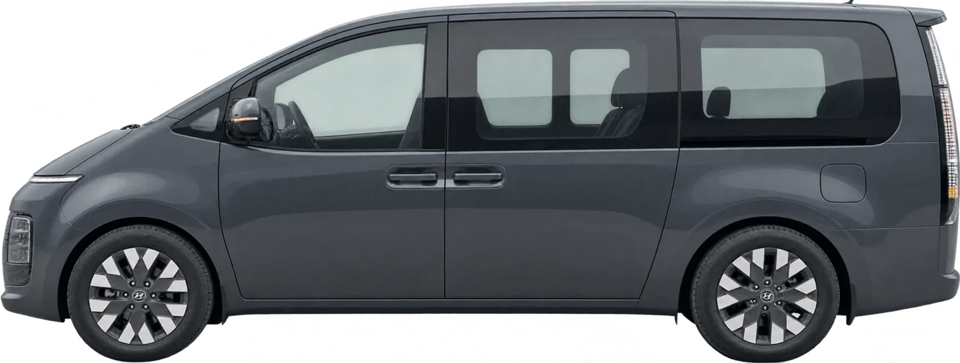 Hyundai Staria, vista lateral a escala
