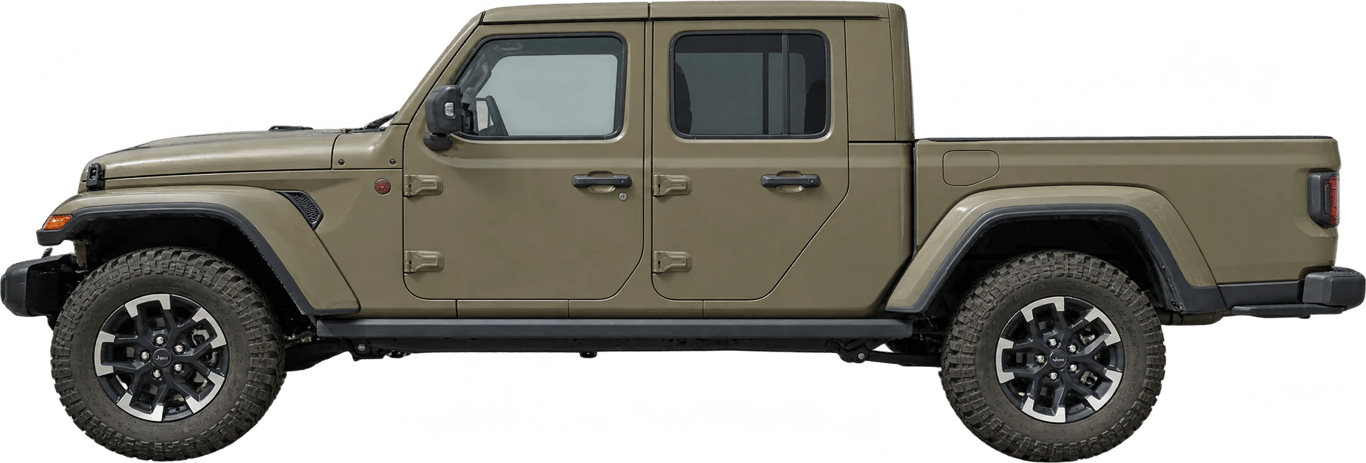 Jeep Gladiator, vista lateral a escala