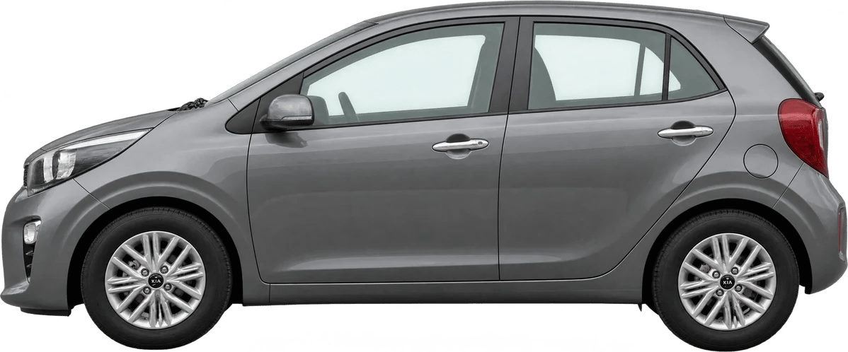Kia Morning, vista lateral a escala