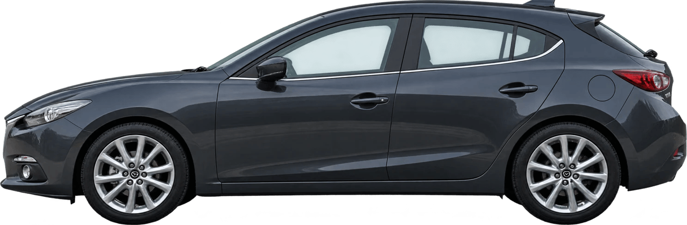 Mazda 3, vista lateral a escala