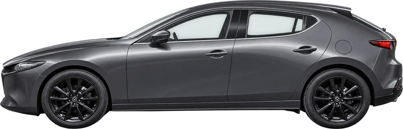 Mazda 3, vista lateral a escala