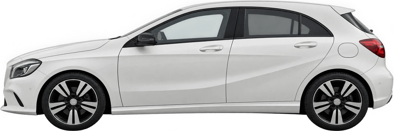 Mercedes-Benz Clase A, vista lateral a escala