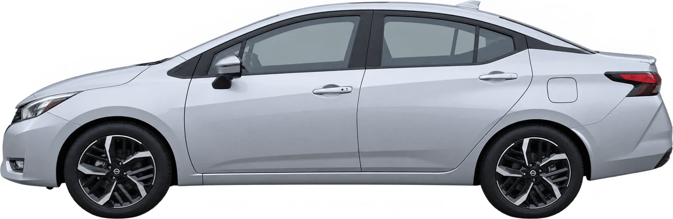 Nissan Versa, vista lateral a escala