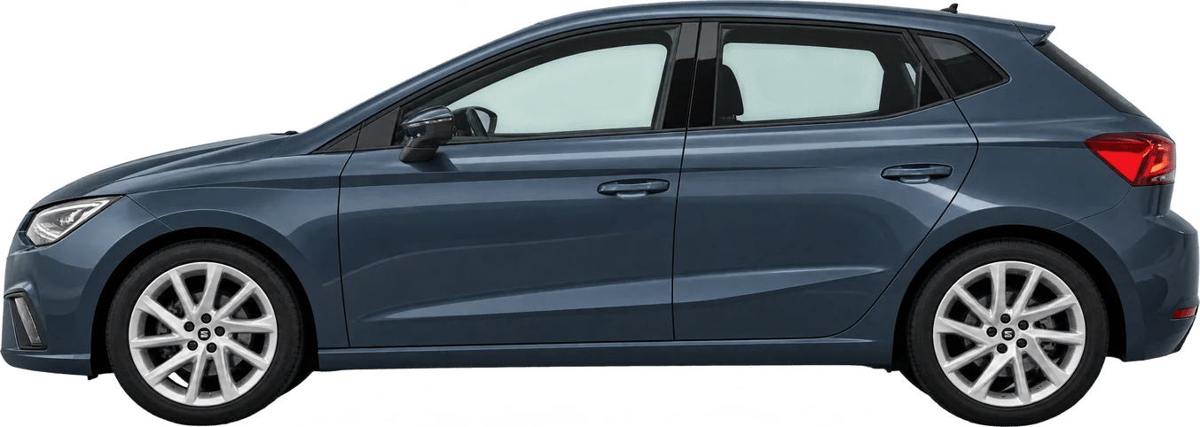 Seat Ibiza, vista lateral a escala