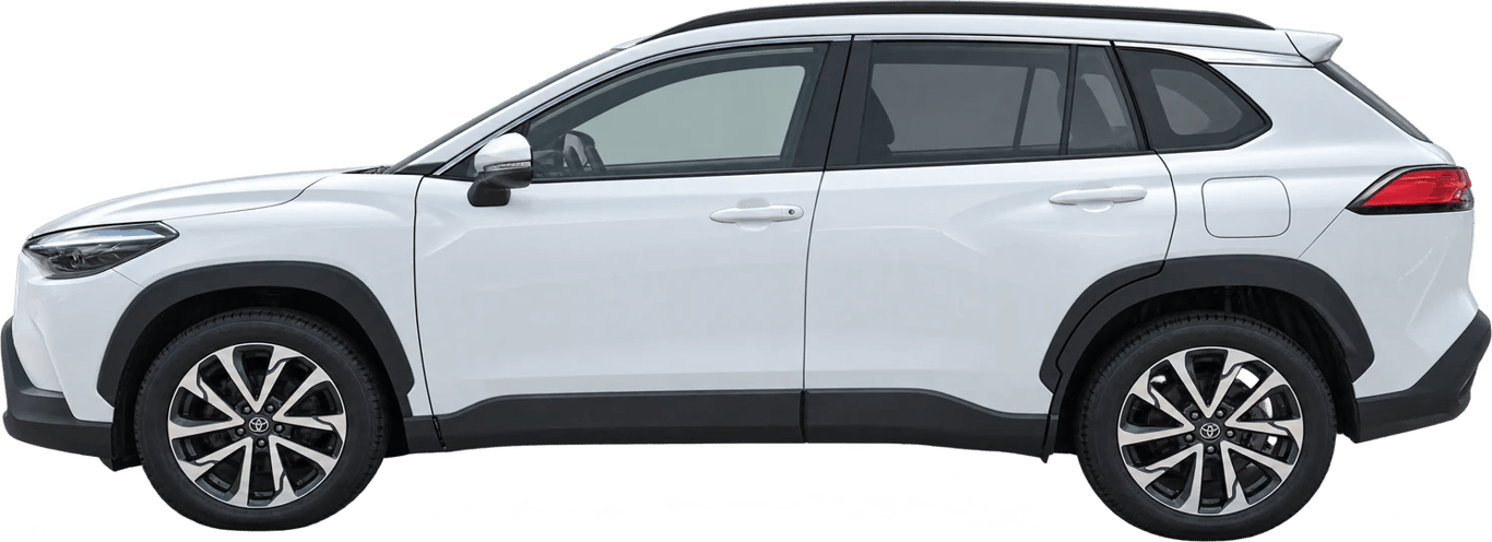 Toyota Corolla Cross, vista lateral a escala