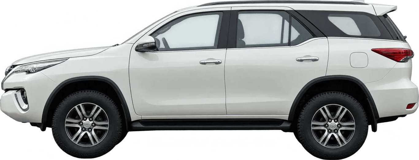 Toyota Fortuner, vista lateral a escala