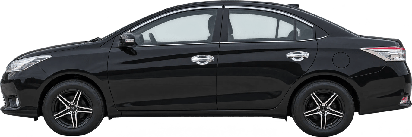 Toyota Yaris, vista lateral a escala
