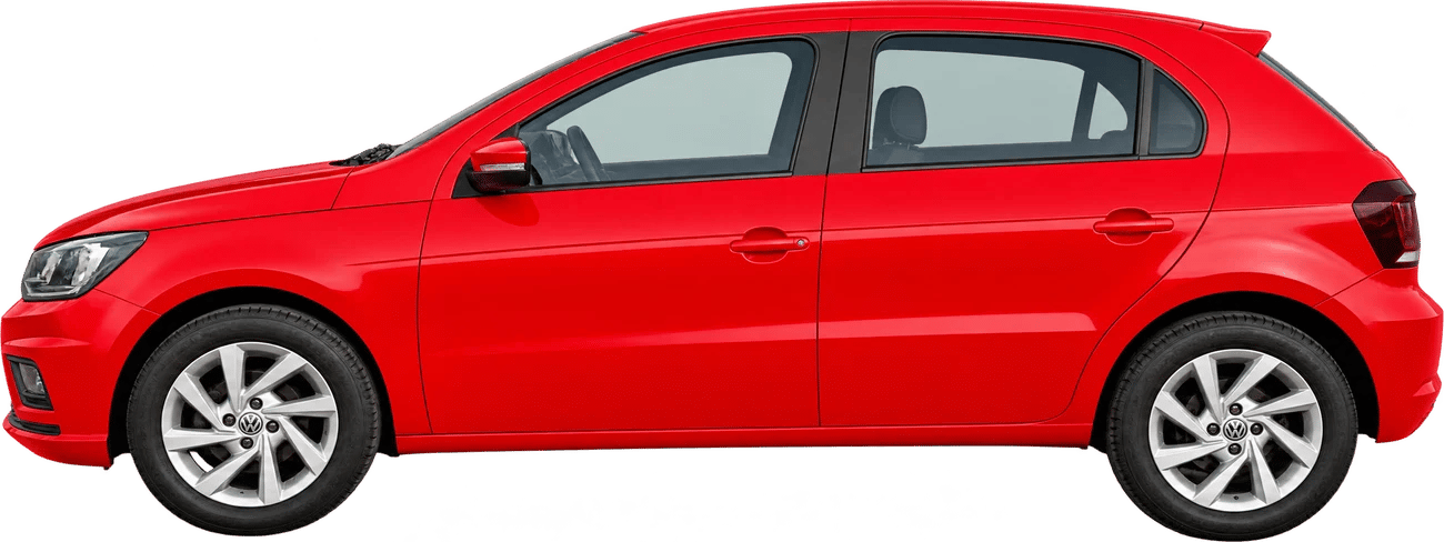 Volkswagen Gol, vista lateral a escala