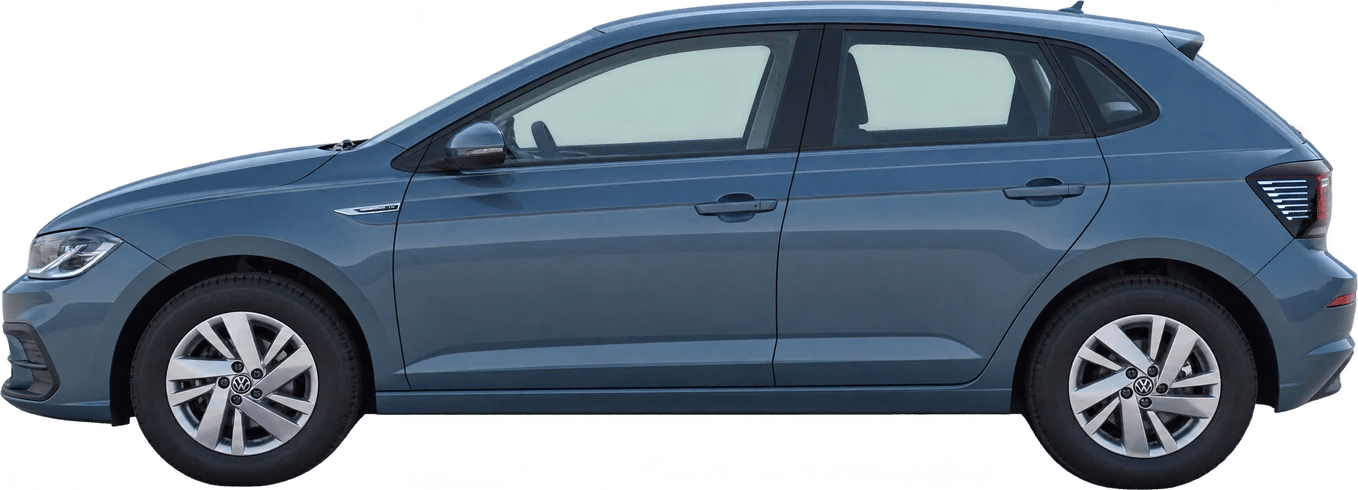 Volkswagen Polo, vista lateral a escala