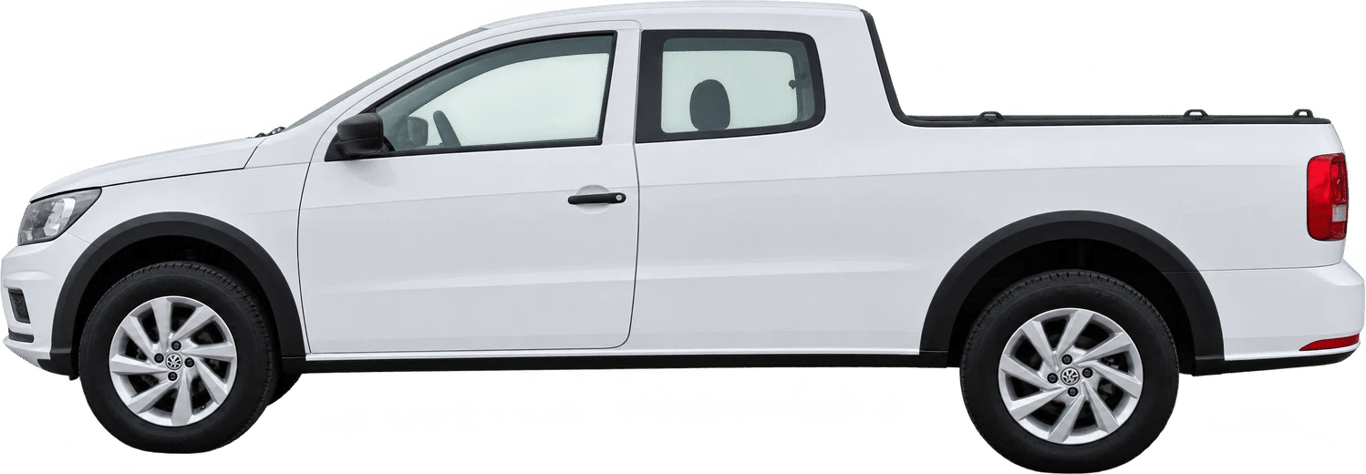 Volkswagen Saveiro, vista lateral a escala