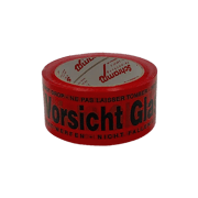 PP-Warnklebeband 'Vorsicht Glas', 50 mm x 66 m, rot, viersprachig (DE/EN/ES/FR)