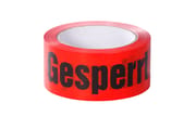 PVC-Warnklebeband 'Gesperrt', 50 mm x 66 m, rot