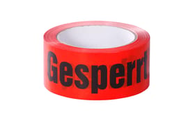 PVC-Warnklebeband 'Gesperrt', 50 mm x 66 m, rot