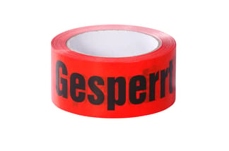 PVC-Warnklebeband 'Gesperrt', 50 mm x 66 m, rot