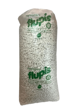 Verpackungschips Flupis, Papier, grau