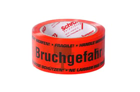 PP-Warnklebeband 'Nicht werfen', 50 mm x 66 m, rot, dreisprachig (DE/EN/FR)