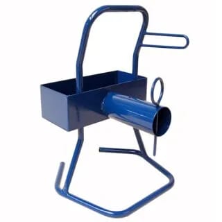 Tragbarer Abroller für Polyesterbänder, Für PET- und Textilband bis 35 mm, 76-mm-Kern, mit Ablage