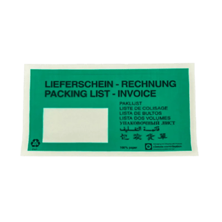 Begleitpapiertasche Lieferschein-Rechnung, DIN lang, grün