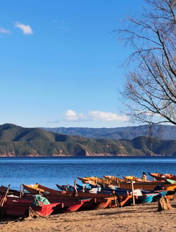 Mosuo wooden boat
