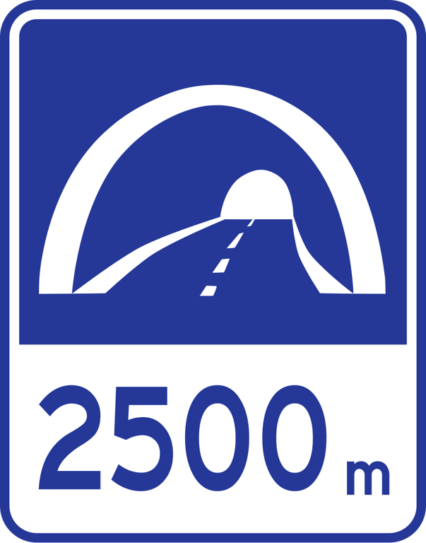 Tunnel, 2,500 m long