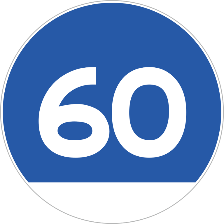 Minimum speed 60 km/h