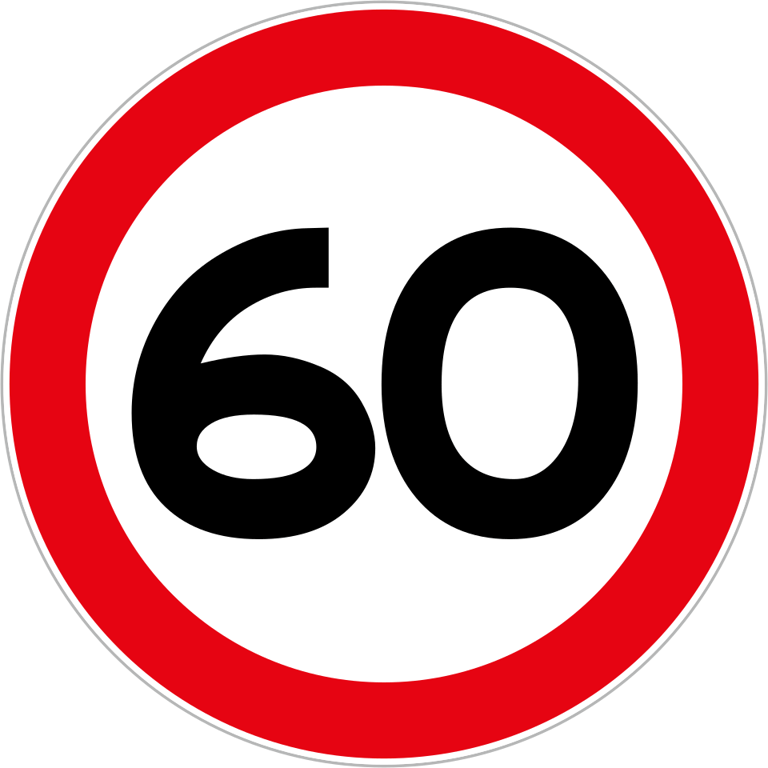 Speed limit 60 km/h