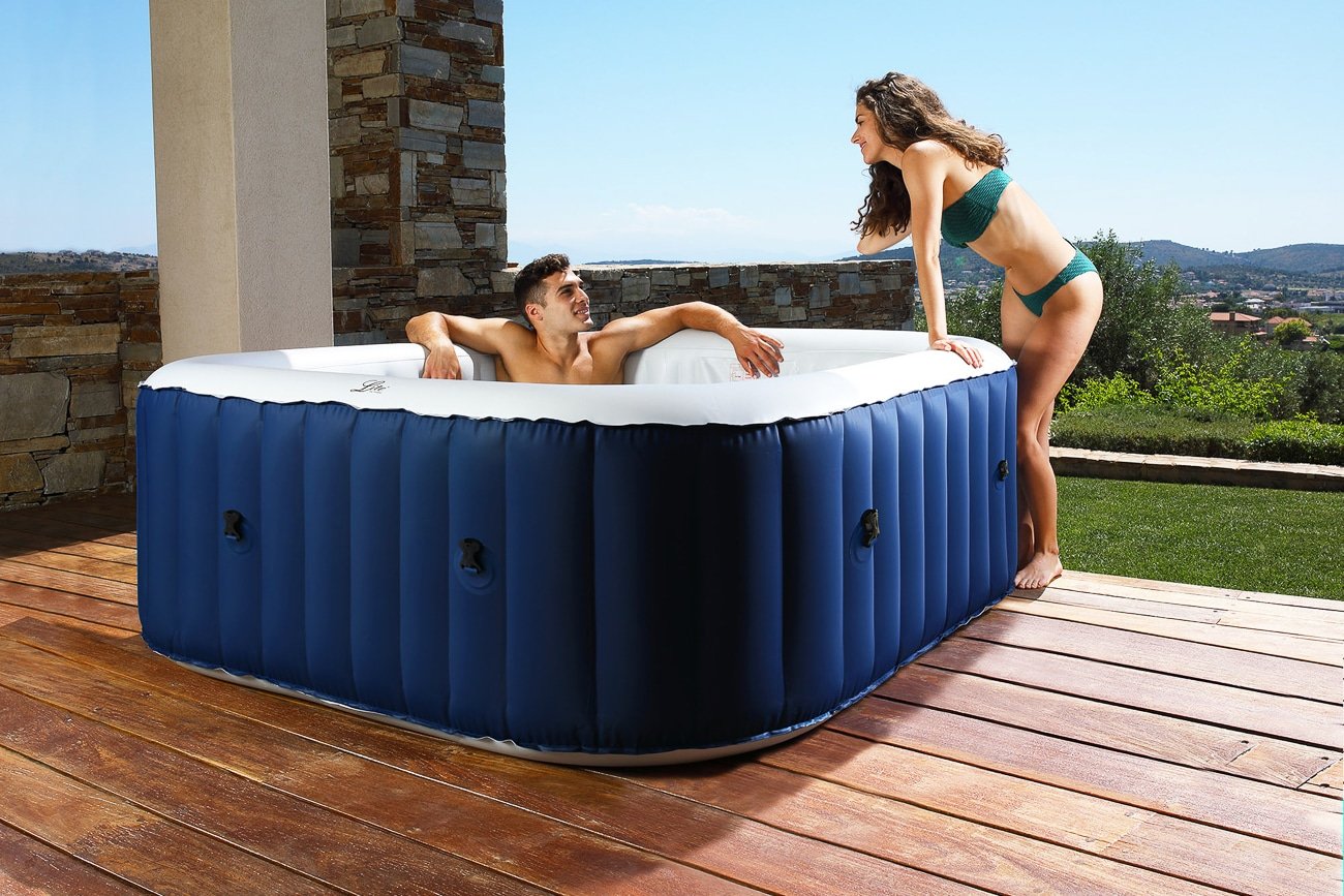 Buy MSpa Blue Square Lite Series 6 Person inflatable Hot Tub.