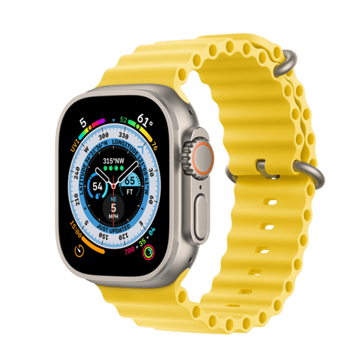 Apple Watch Ultra Titanium Case with Yellow Ocean Band