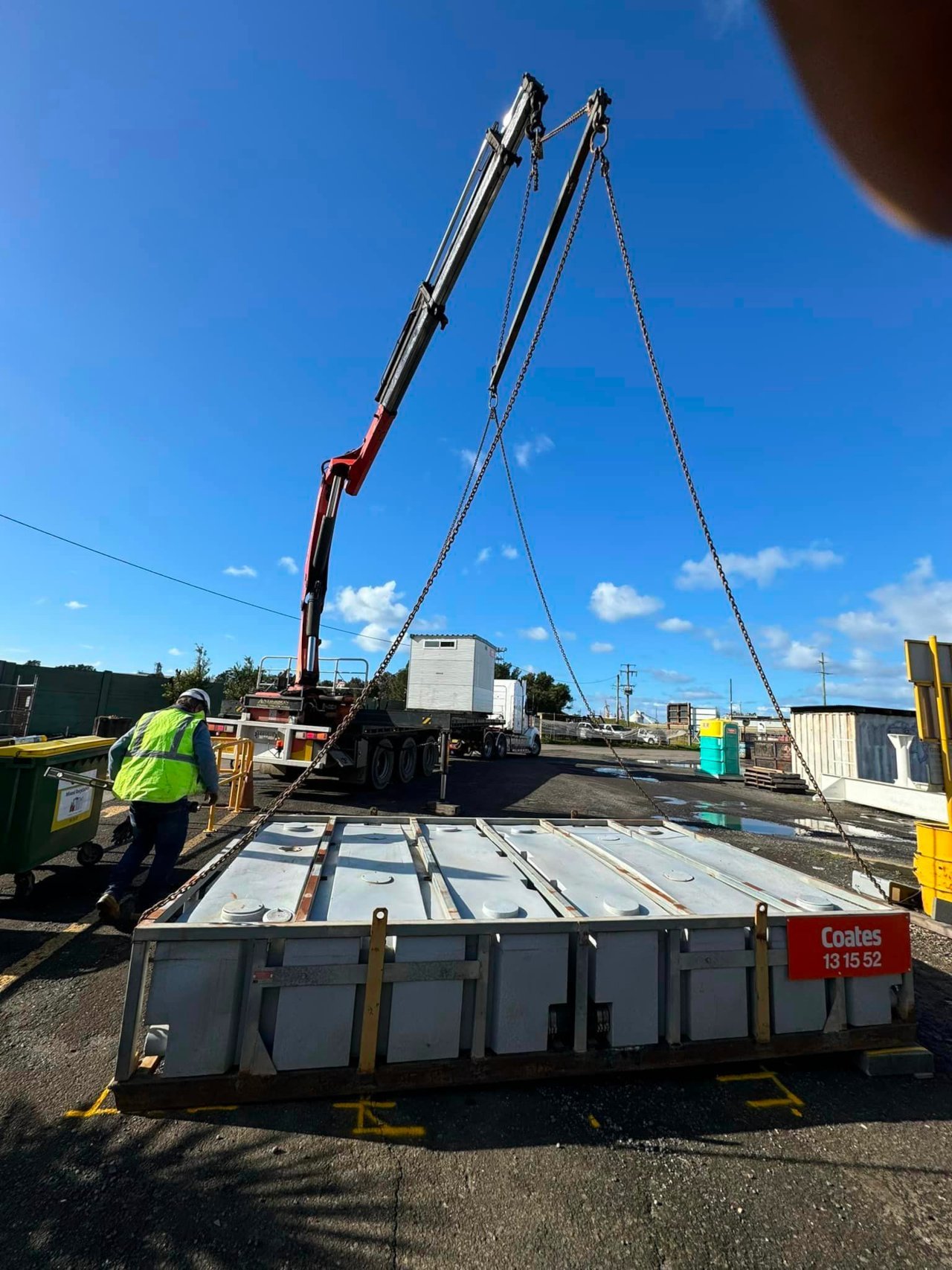 Semi Trailer Crane TRuck with toilet block and waste