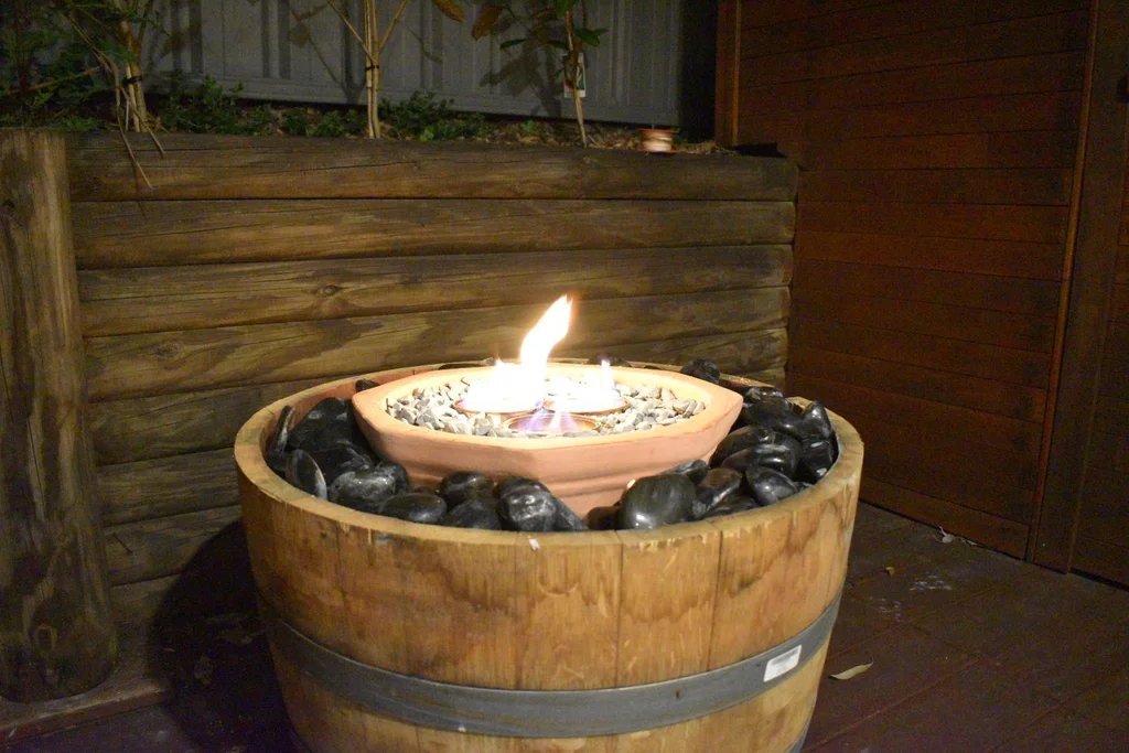 Oak Barrel Fireplace