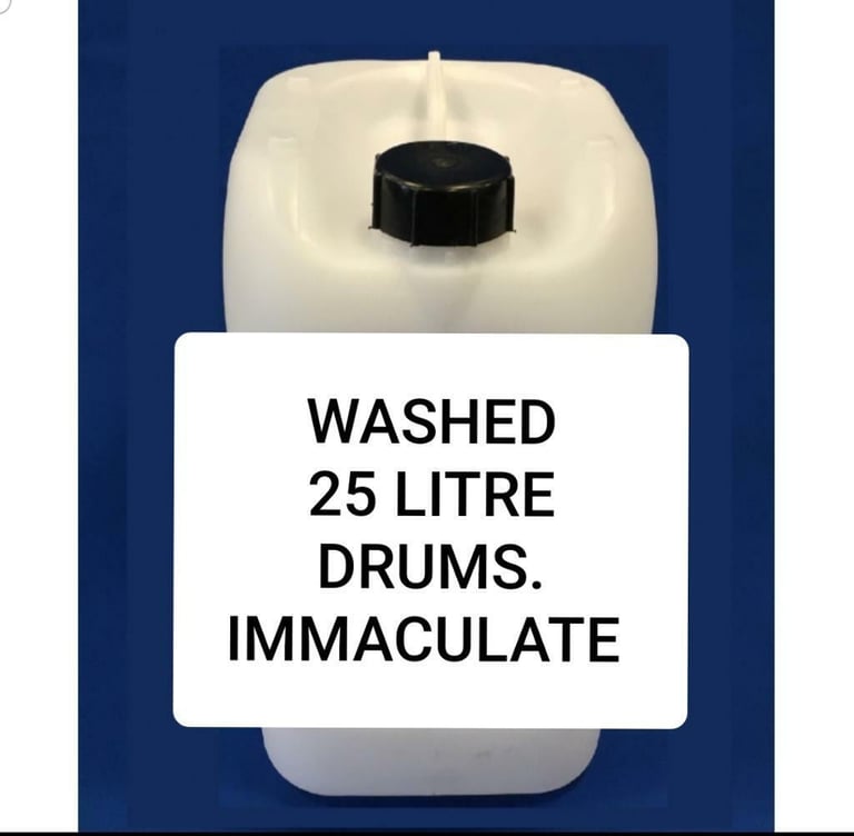 image for 25L L 25 LITRE CLEAR PLASTIC DRUMS WASHED CONTAINERS WATER JARS OIL 