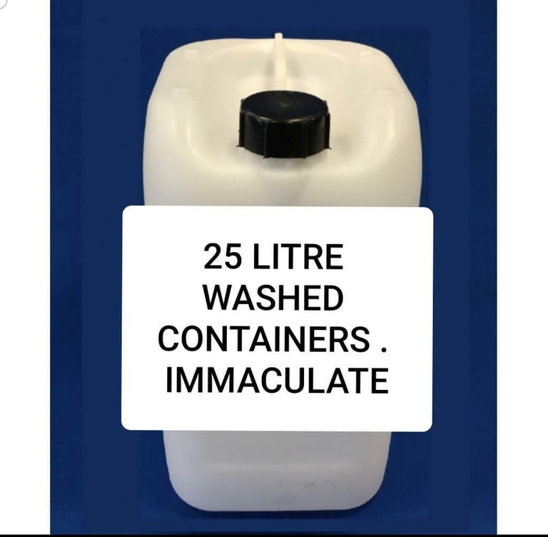 image for 25 L 25L LITRE CLEAR PLASTIC DRUMS WATER CONTAINERS FUEL JARS BARRELS 
