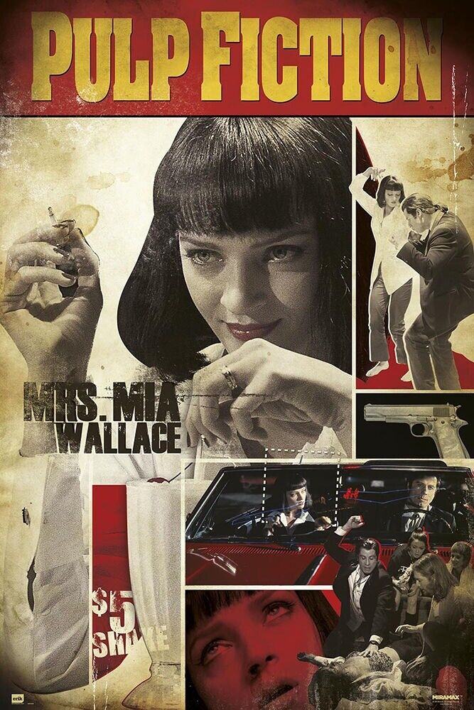 image for Pulp Fiction Mia Wallace Paper Laminated Poster Print Wall Art New Home Office Decor Gift Man Cave
