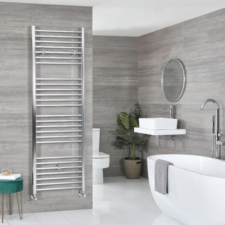 Round Inline Towel Radiator Lynwood 26 Bars 1600x600 C020 Free Delivery All over Mainland UK