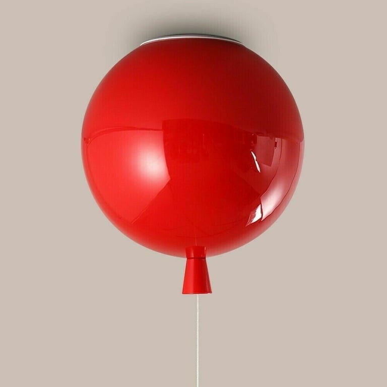 STORY COLOURFUL RED BALLOON LAMP LARGE FLUSH MOUNT MODERN SINGLE LIGHT WITH PULL