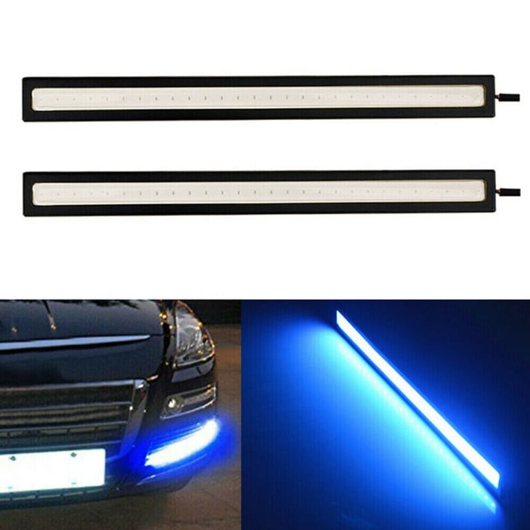 2 x BLUE LED DRL DAYTIME RUNNING LIGHT 60 SMD LAMP SET 14cm WATERPROOF COB LAMPS