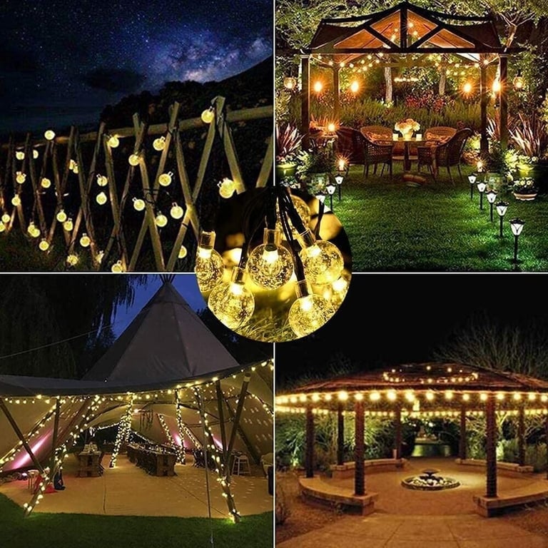 Solar/USB Powered Globe String Lights 50LED 24Ft
