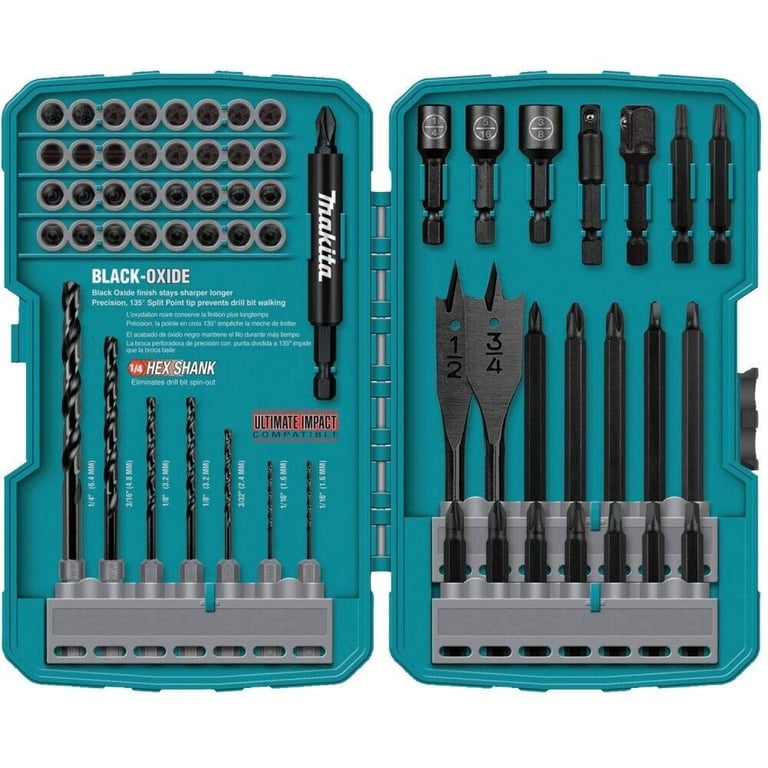 Makita T-01725 Contractor Bit Set 78 Pc 1/2" 1/4" 3/8" Quick Fit for Impact Driver