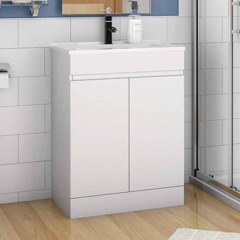 image for New Venus Handless White Basin Vanity Unit 600mm RRP £315 Our Price £140