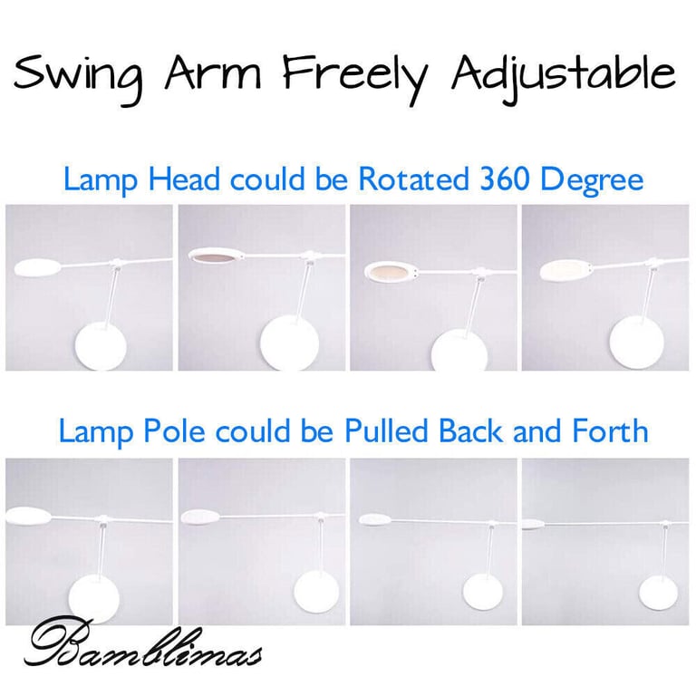  LED Desk Lamp Swing Arm Eye-Caring Table Lamps Temperature Adjustable 360. 20+ available