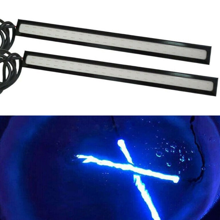 2 x BLUE LED DRL DAYTIME RUNNING LIGHT 60 SMD LAMP SET 14cm WATERPROOF COB LAMPS