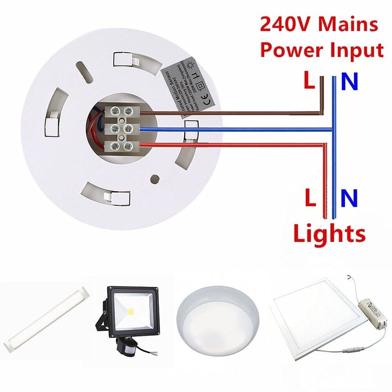 New 360 Degree 240V 1200W Ceiling Infrared PIR Motion Sensor Switch For Lights, Surface Mounting 