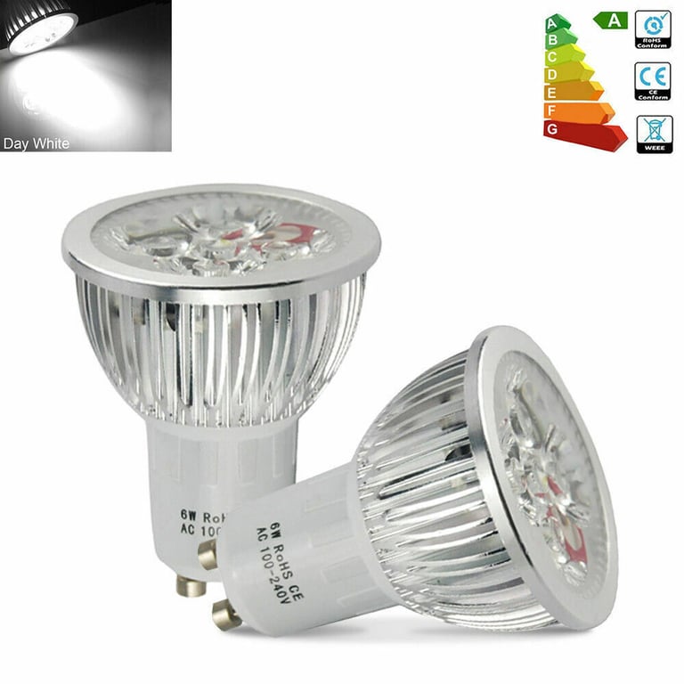 BUNDLE OF 10 MIXED GU10 LED LIGHT BULB LAMPS 3 TYPES 3 6 AND 18 LED WHITE GREEN*