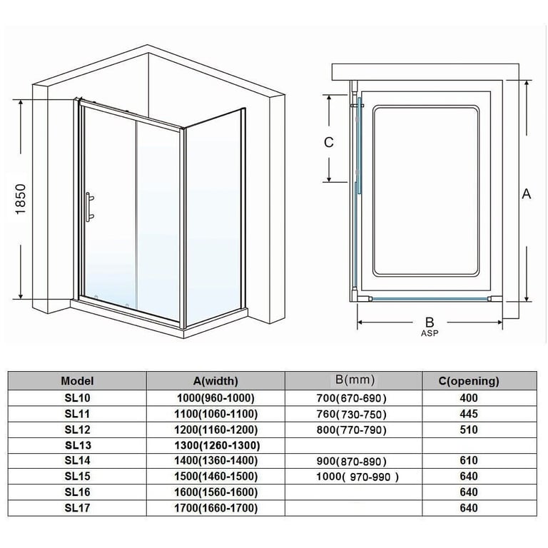 New Sliding Door Shower Enclosure 1500x900mm + Stone Tray RRP £610 Our Price £475
