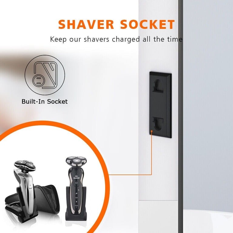 New Led Bathroom Cabinet Mirror With Shaver Socket 500 x 700mm RRP £320 Our Price £150