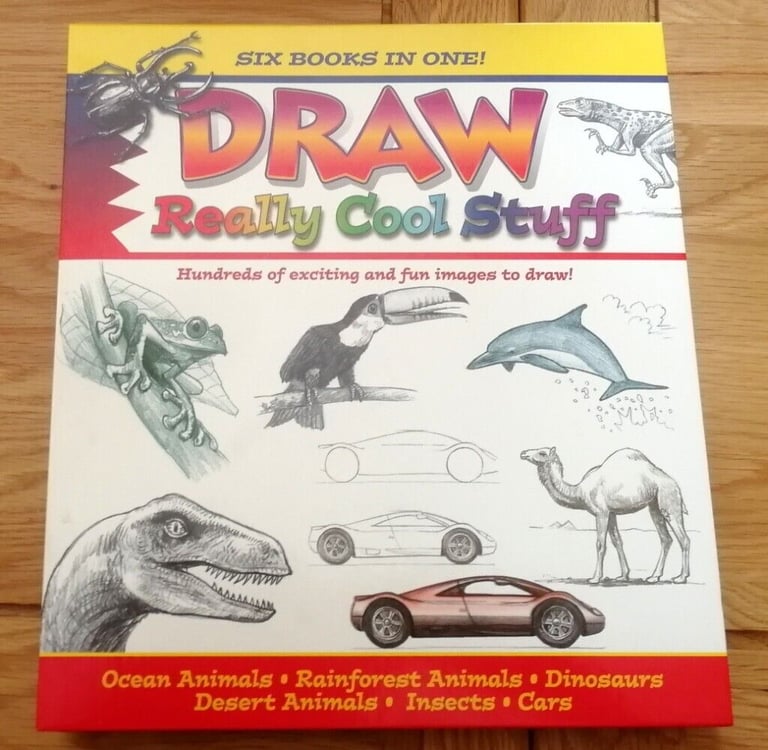 Draw Really Cool Stuff Hardback Book - Dinosaurs Animals Insects Cars